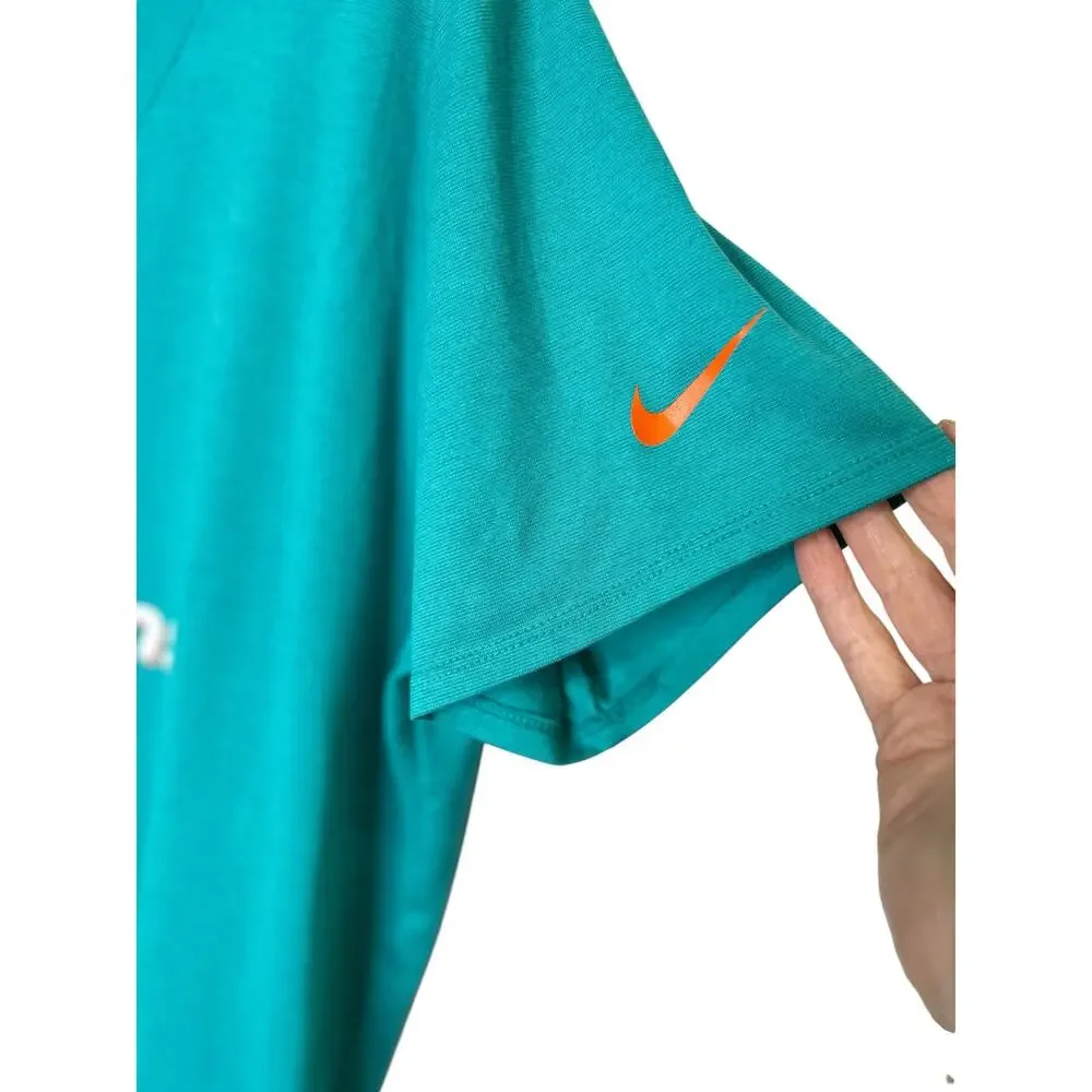 Nike Dri-Fit Miami Dolphins Aqua V-Neck Performance V-Neck T-Shirt XXL